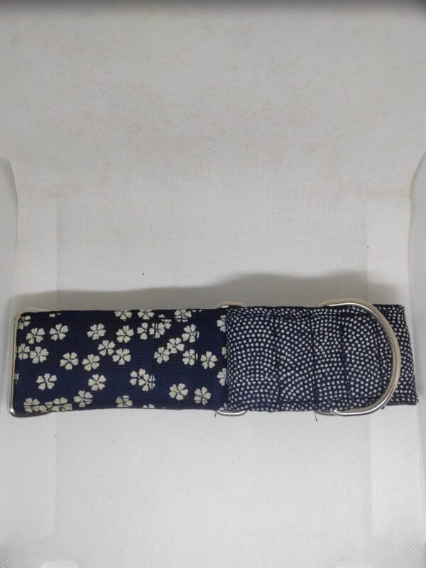 Collar Martingale Combinado "Flores y lunares" azul marino - Imagen 4